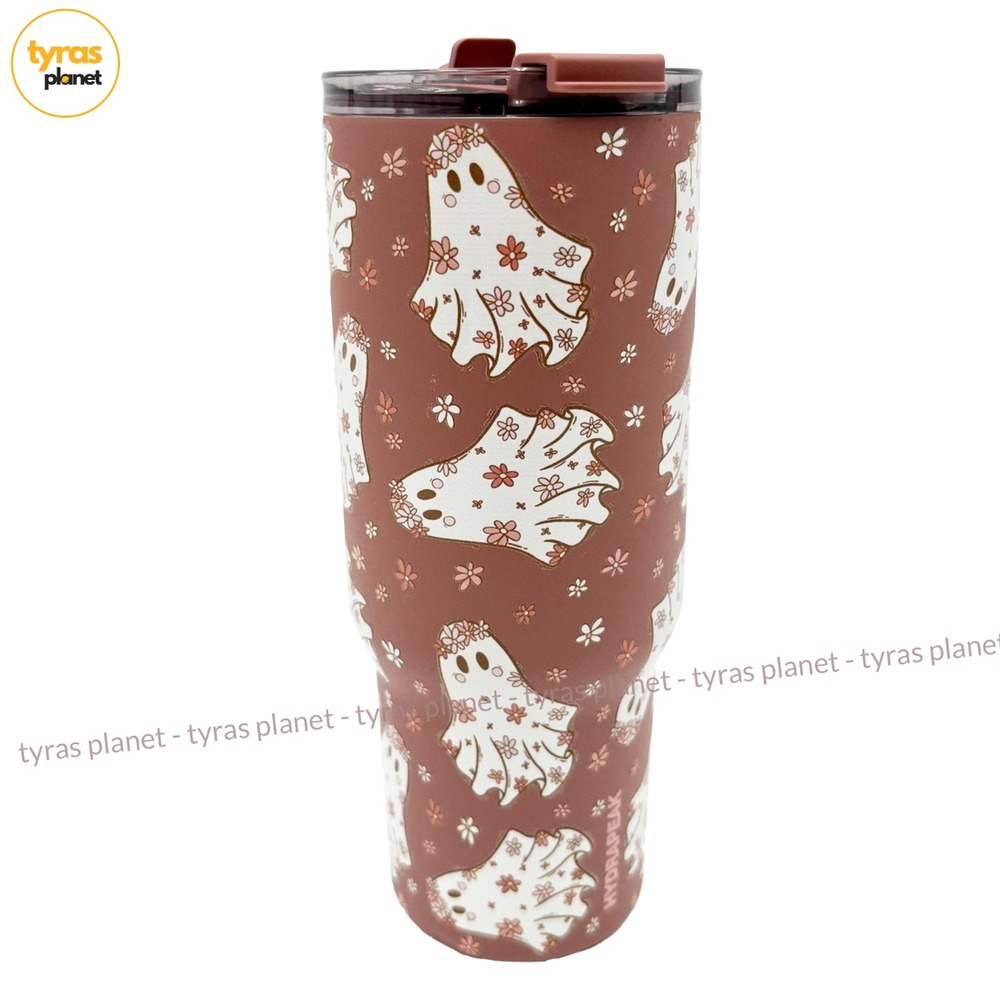Hydrapeak Floral Ghost 32oz Tumbler with Flip Straw Lid - Spooky Cute Halloween